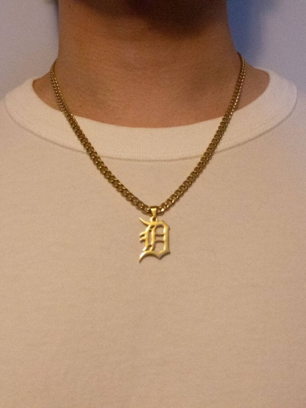 Gold Detroit Tigers Necklace - 5mm Cuban - 22" Chain - Baseball - Y2K - Unisex